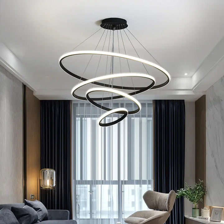 Lampa wisząca LED żyrandol pierścieniowy