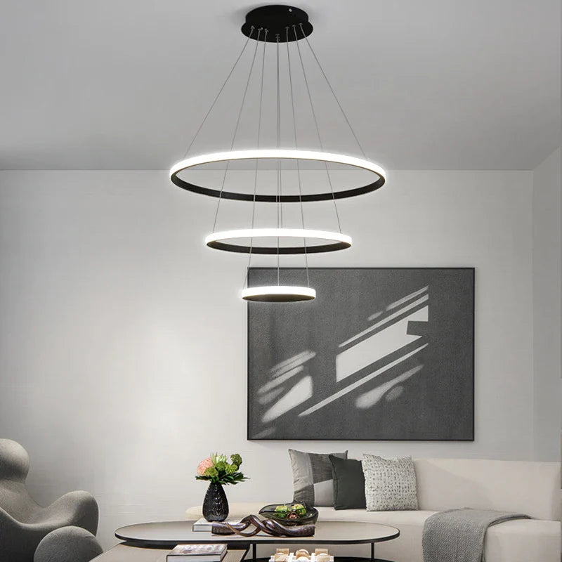 Lampa wisząca LED żyrandol pierścieniowy