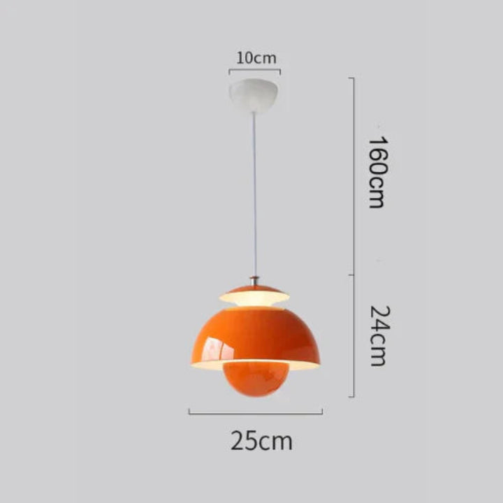 Lampa wisząca LED z dwiema półkulami w stylu doniczki