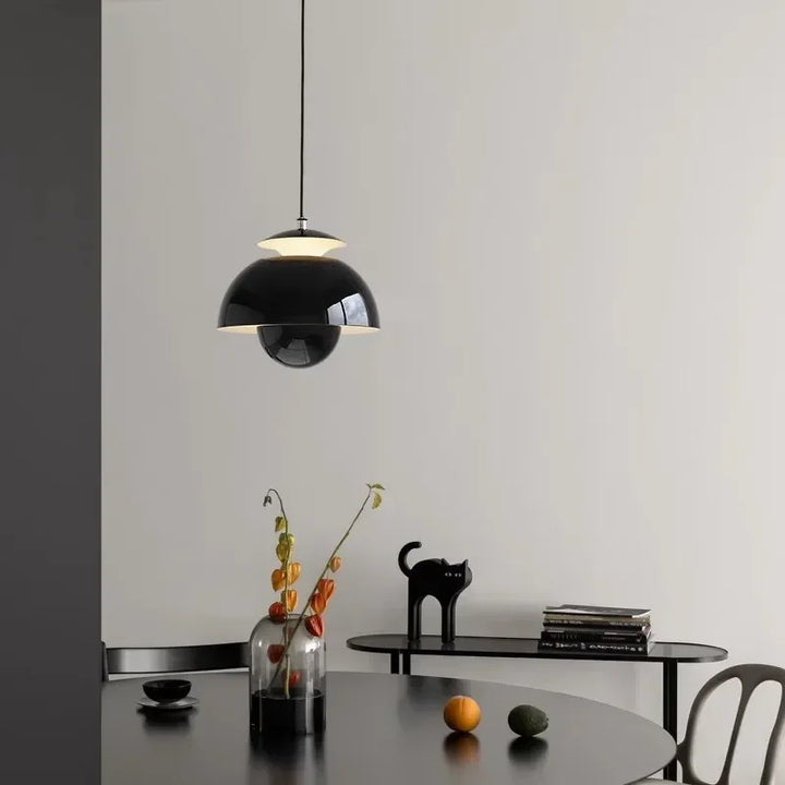 Lampa wisząca LED z dwiema półkulami w stylu doniczki