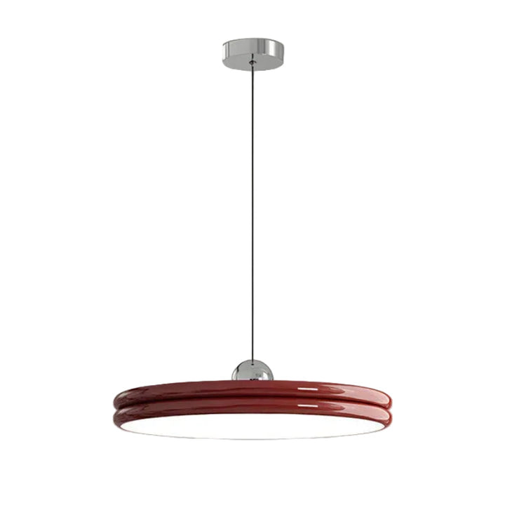 Lampa wisząca LED z dwuwarstwowym lakierowanym kloszem w kształcie dysku