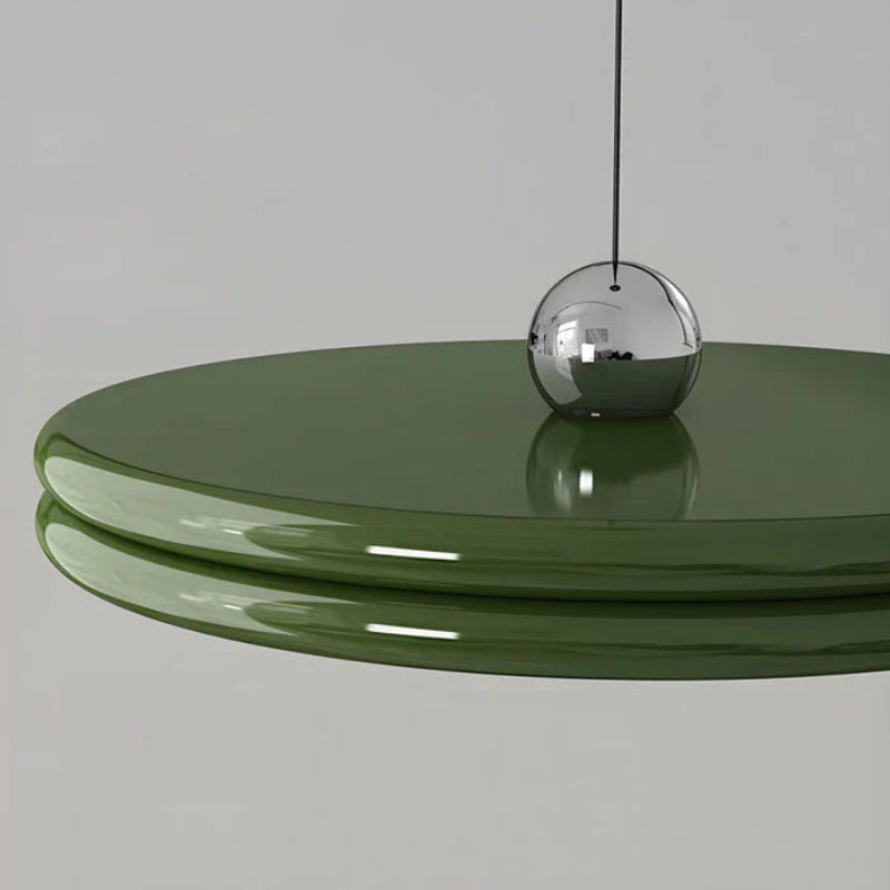 Lampa wisząca LED z dwuwarstwowym lakierowanym kloszem w kształcie dysku