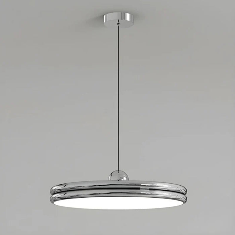 Lampa wisząca LED z dwuwarstwowym lakierowanym kloszem w kształcie dysku