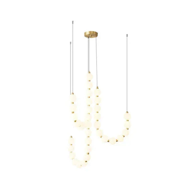 Lampa wisząca LED z kaskadowymi sznurami szklanych kul w stylu naszyjnika