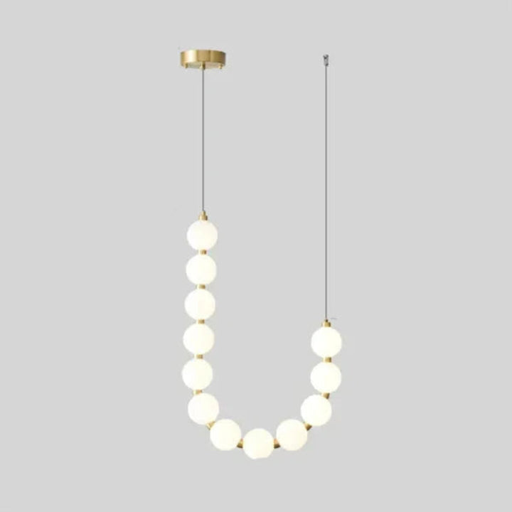 Lampa wisząca LED z kaskadowymi sznurami szklanych kul w stylu naszyjnika