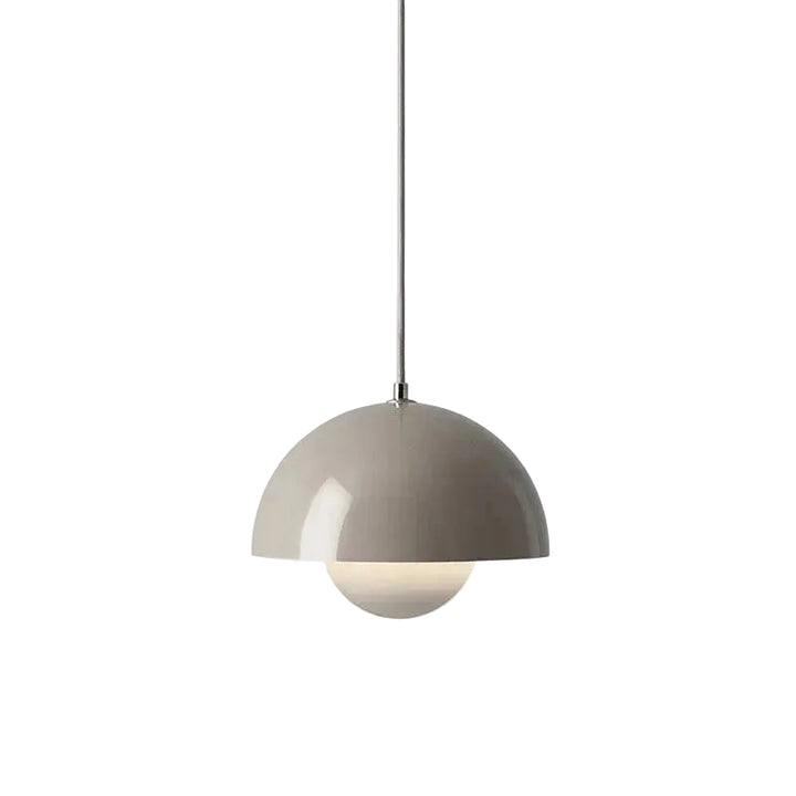 Lampa wisząca LED z kopulastym metalowym kloszem i matowym szklanym kloszem