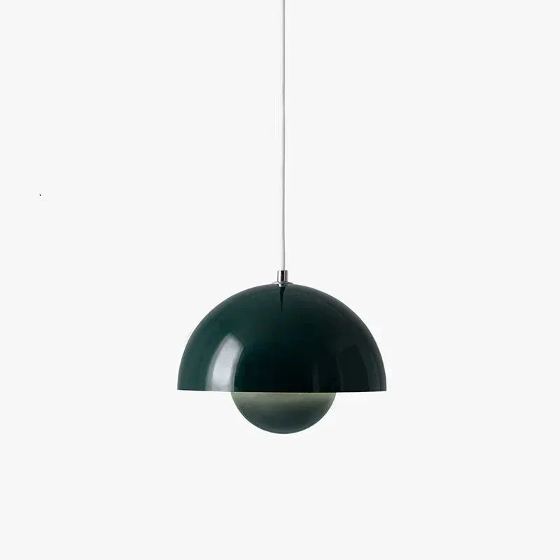 Lampa wisząca LED z kopulastym metalowym kloszem i matowym szklanym kloszem