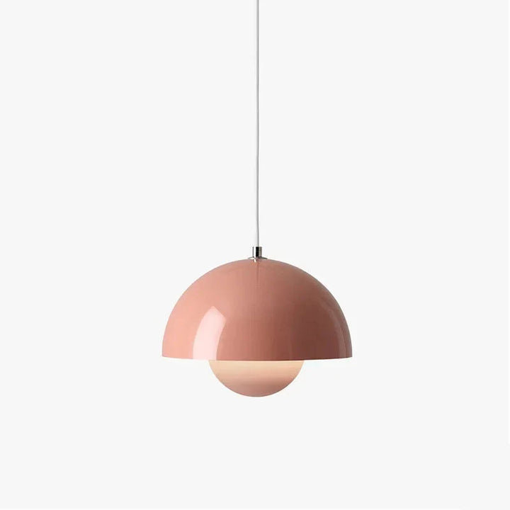 Lampa wisząca LED z kopulastym metalowym kloszem i matowym szklanym kloszem
