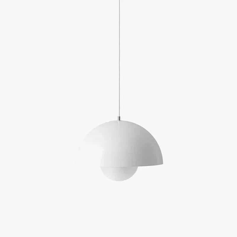 Lampa wisząca LED z kopulastym metalowym kloszem i matowym szklanym kloszem