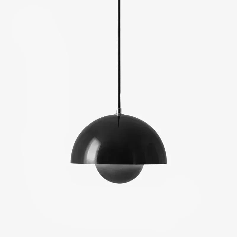 Lampa wisząca LED z kopulastym metalowym kloszem i matowym szklanym kloszem