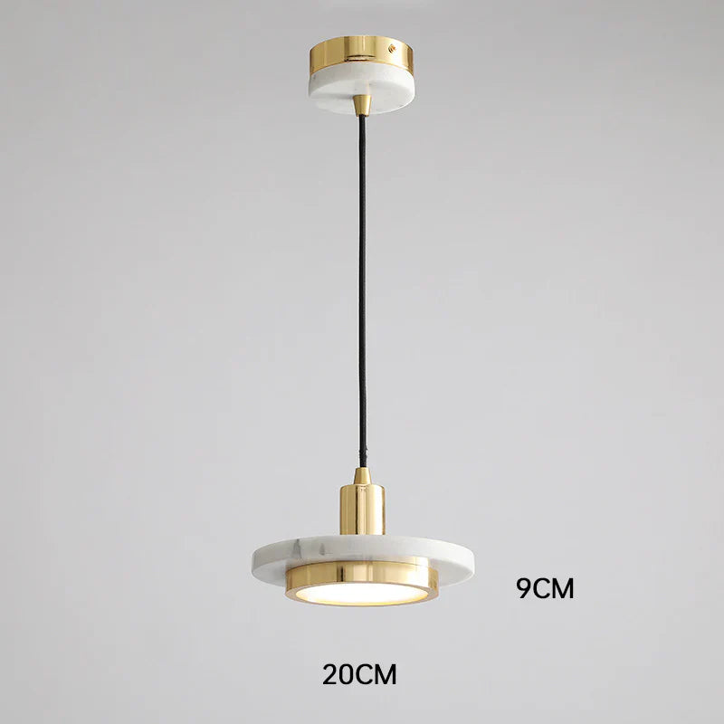 Lampa wisząca LED z marmurowym dyskiem