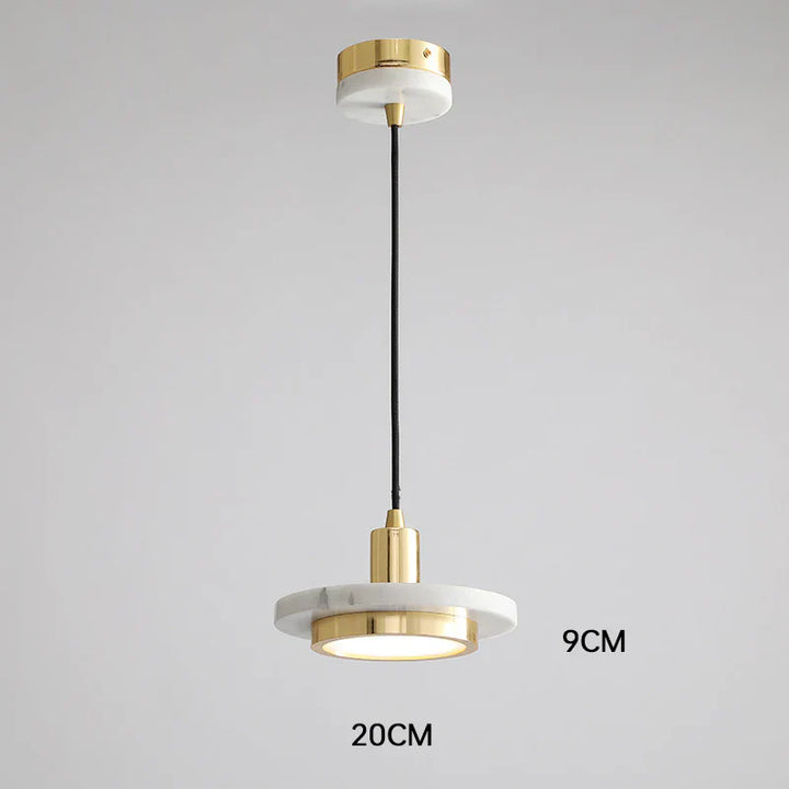 Lampa wisząca LED z marmurowym dyskiem