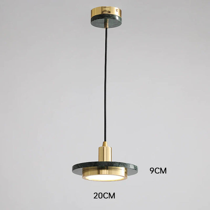 Lampa wisząca LED z marmurowym dyskiem