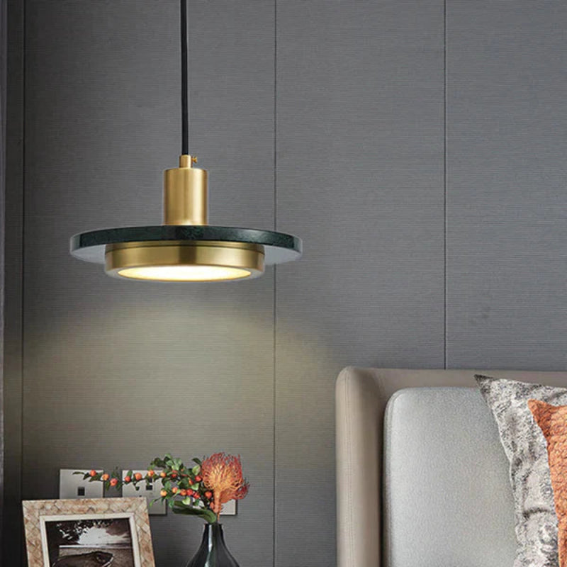 Lampa wisząca LED z marmurowym dyskiem