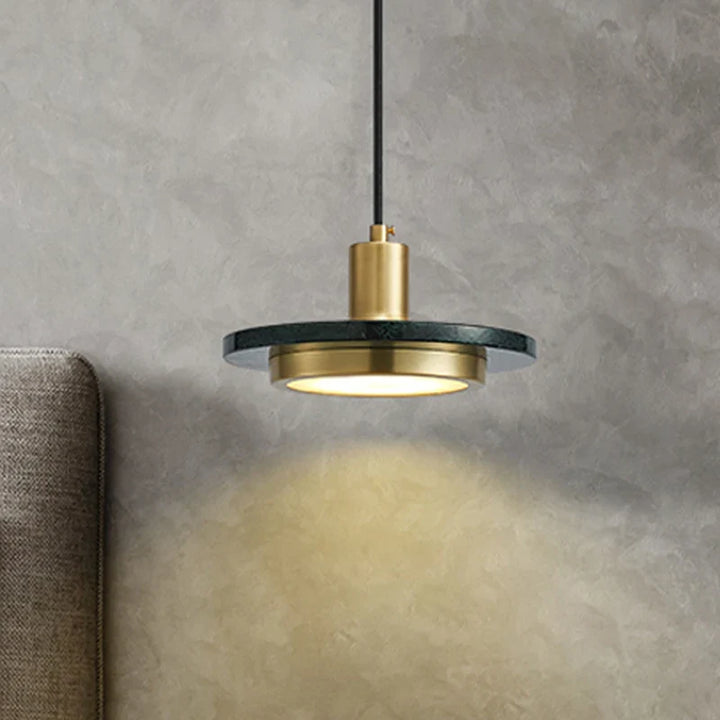 Lampa wisząca LED z marmurowym dyskiem