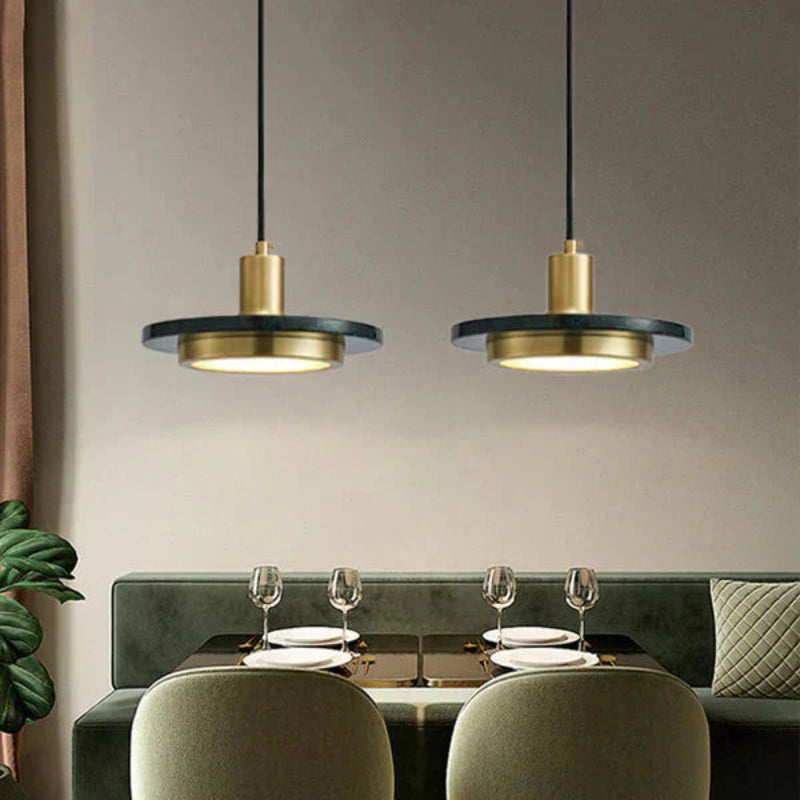 Lampa wisząca LED z marmurowym dyskiem