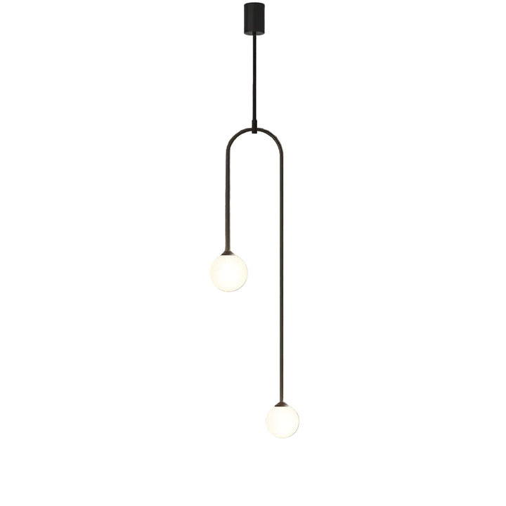 Lampa wisząca LED z mrożonymi kulami z pionowym uchwytem na metalowej pętli