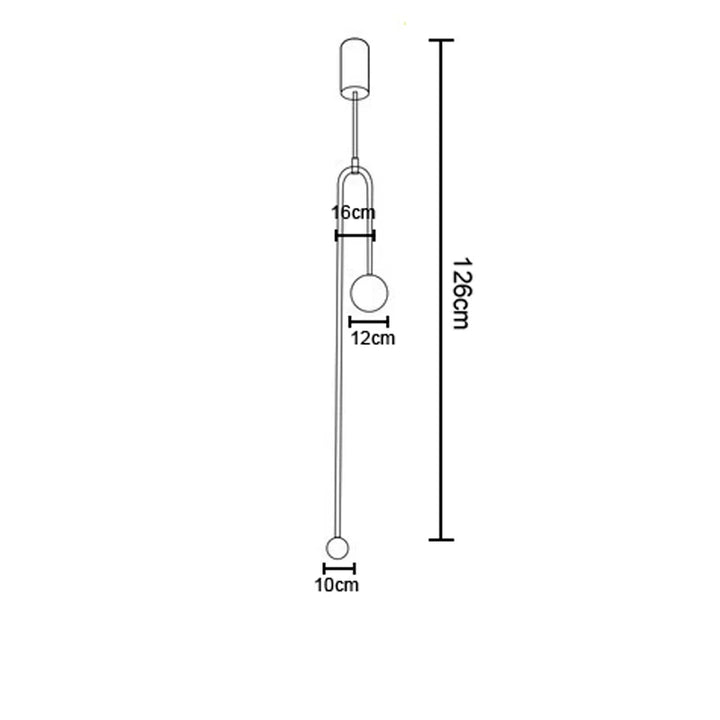 Lampa wisząca LED z mrożonymi kulami z pionowym uchwytem na metalowej pętli