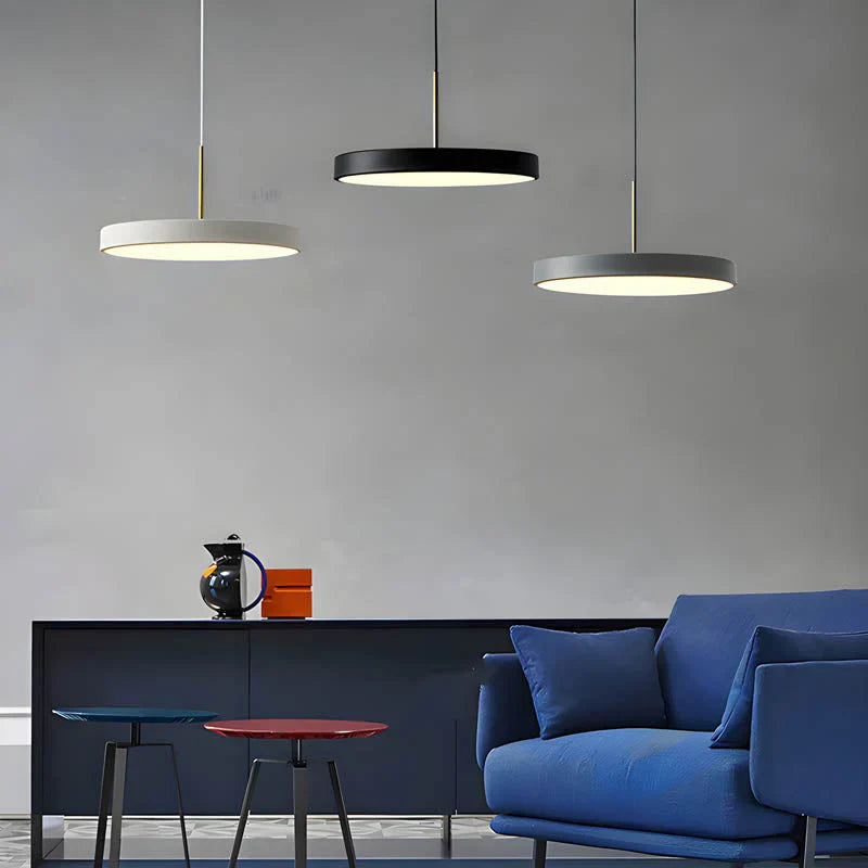 Lampa wisząca LED z płaskim dyskiem