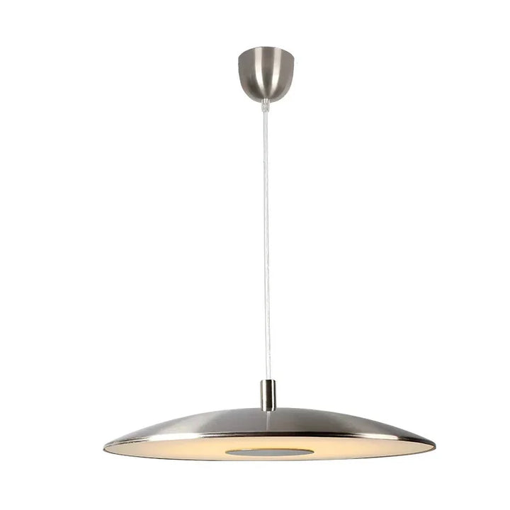 Lampa wisząca LED z płaskim metalowym kloszem w kształcie dysku