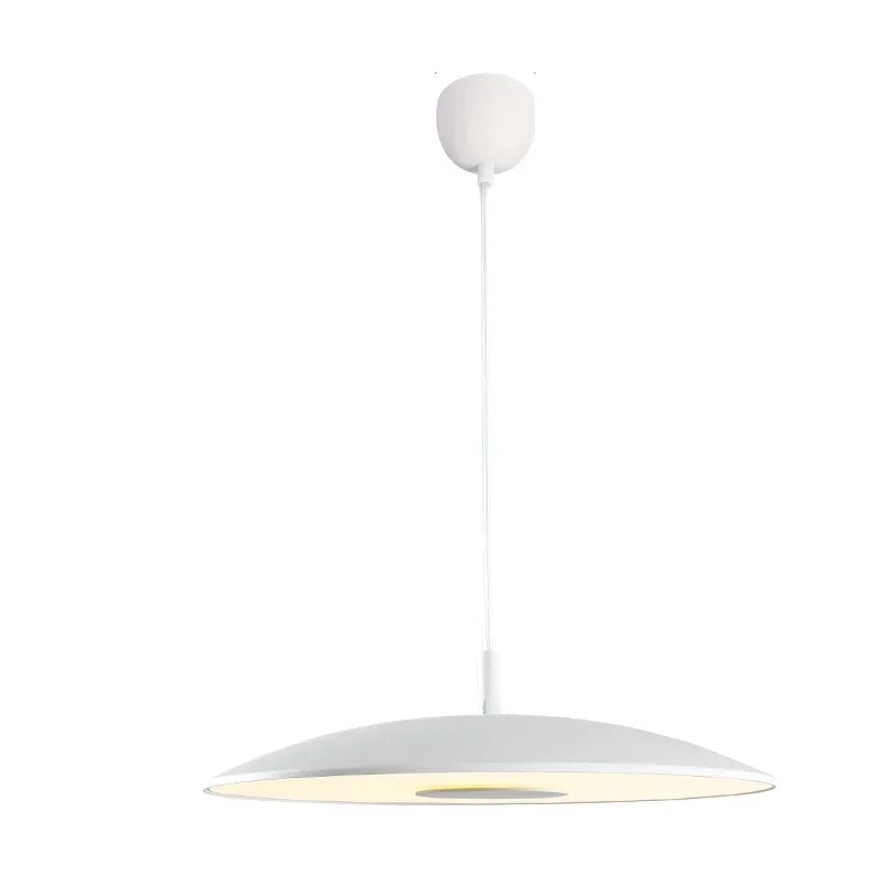 Lampa wisząca LED z płaskim metalowym kloszem w kształcie dysku