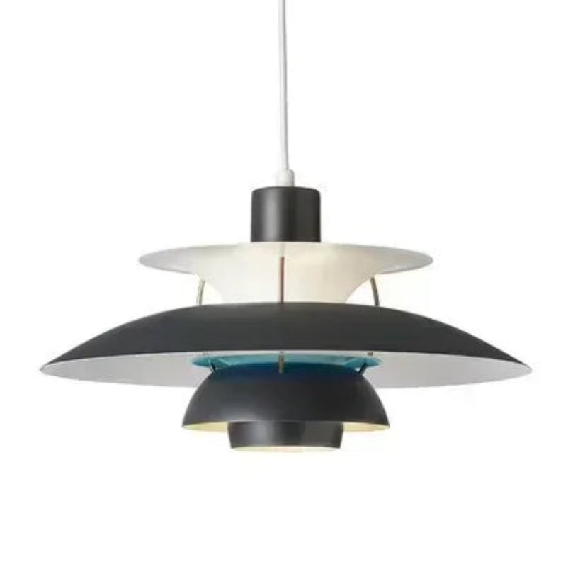 Lampa wisząca LED z pięciowarstwowym kaskadowym kloszem i kolorowym wewnętrznym reflektorem