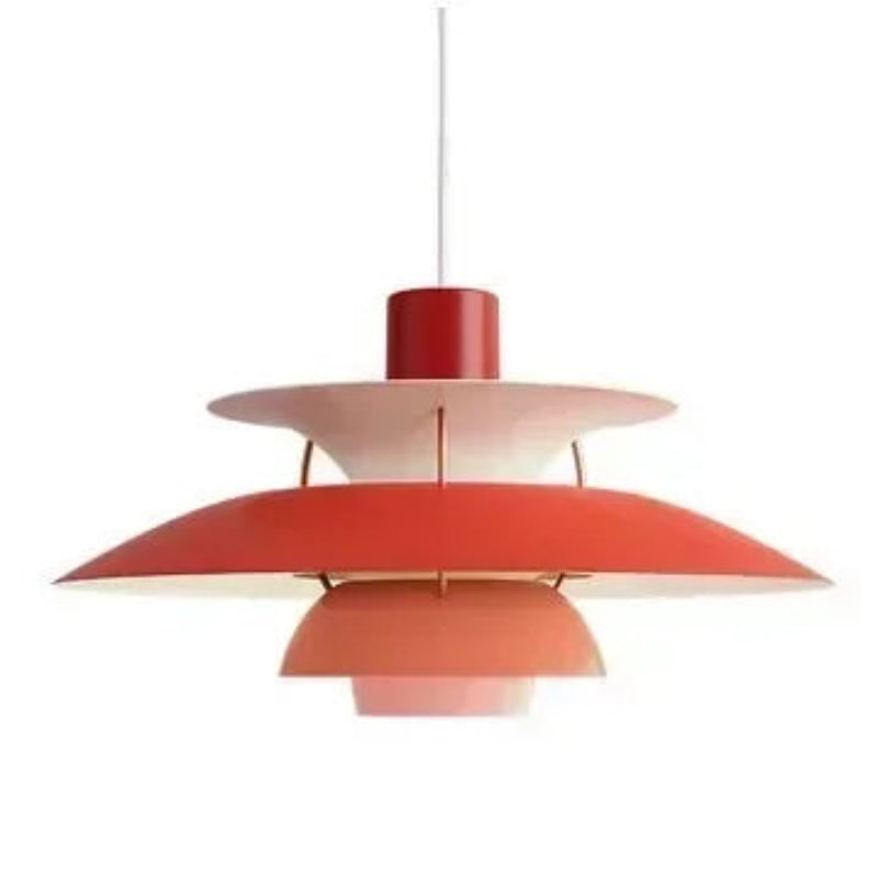 Lampa wisząca LED z pięciowarstwowym kaskadowym kloszem i kolorowym wewnętrznym reflektorem