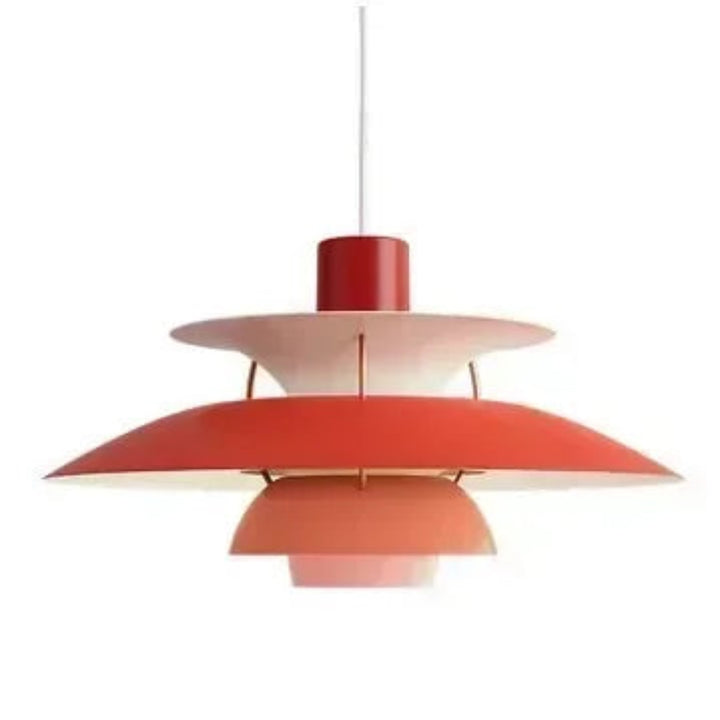 Lampa wisząca LED z pięciowarstwowym kaskadowym kloszem i kolorowym wewnętrznym reflektorem