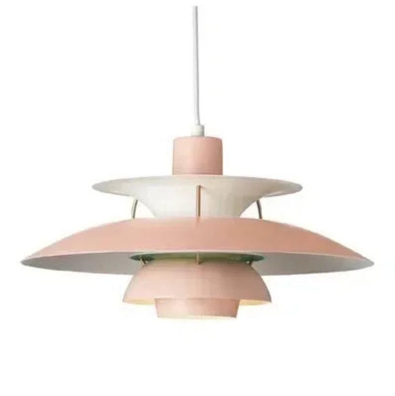 Lampa wisząca LED z pięciowarstwowym kaskadowym kloszem i kolorowym wewnętrznym reflektorem