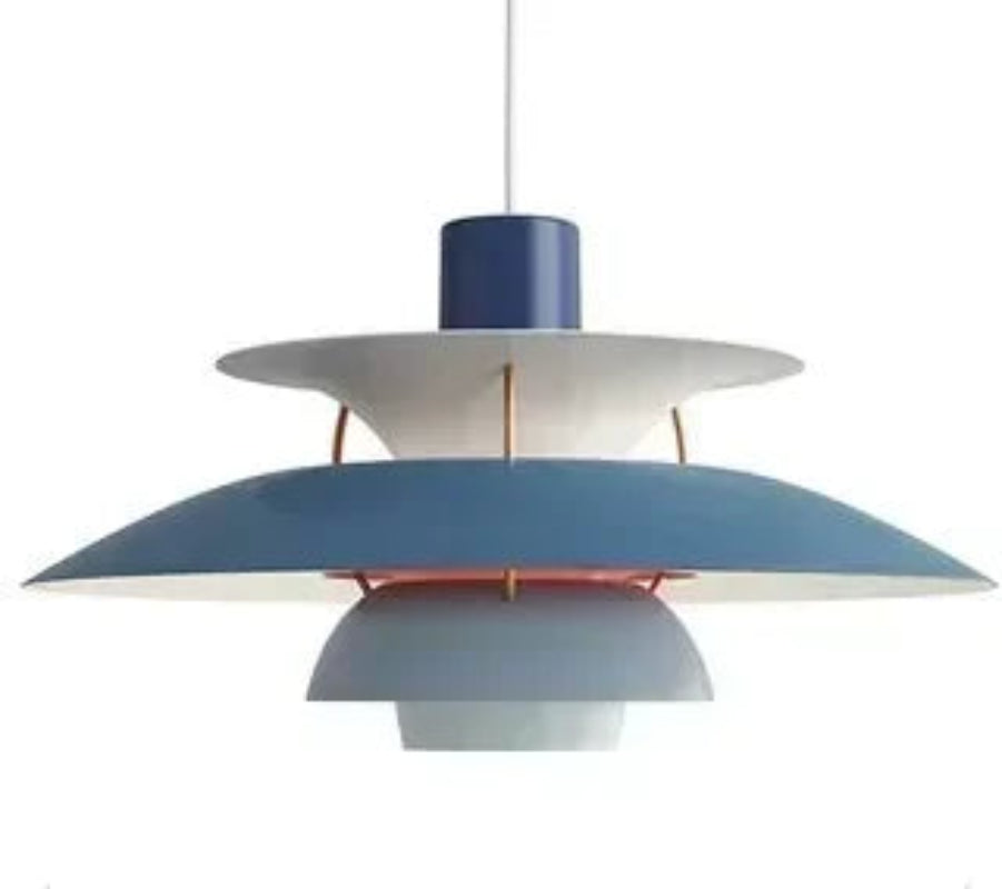Lampa wisząca LED z pięciowarstwowym kaskadowym kloszem i kolorowym wewnętrznym reflektorem