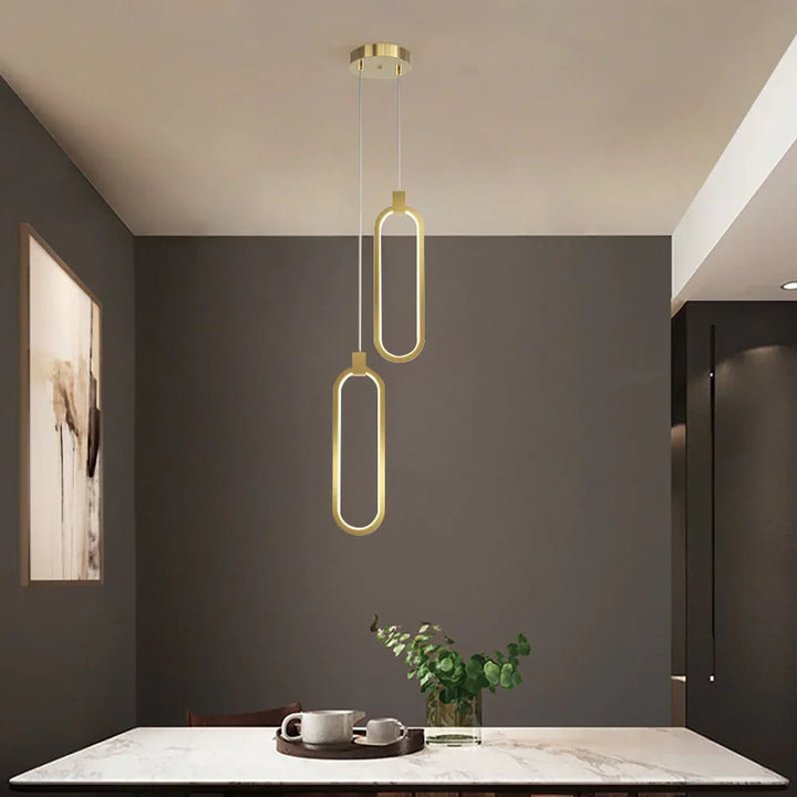 Lampa wisząca LED z podwójnym pierścieniem
