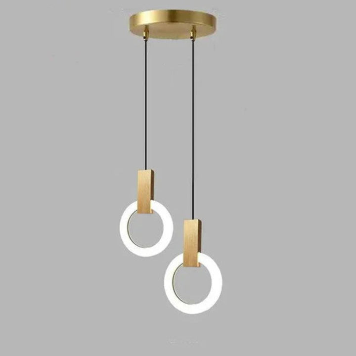 Lampa wisząca LED z pojedynczym pierścieniem świetlnym i prostokątnym łącznikiem