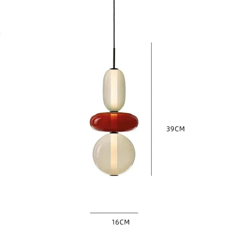 Lampa wisząca LED z rzeźbiarskimi elementami szklanymi