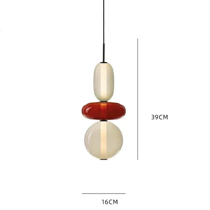 Lampa wisząca LED z rzeźbiarskimi elementami szklanymi