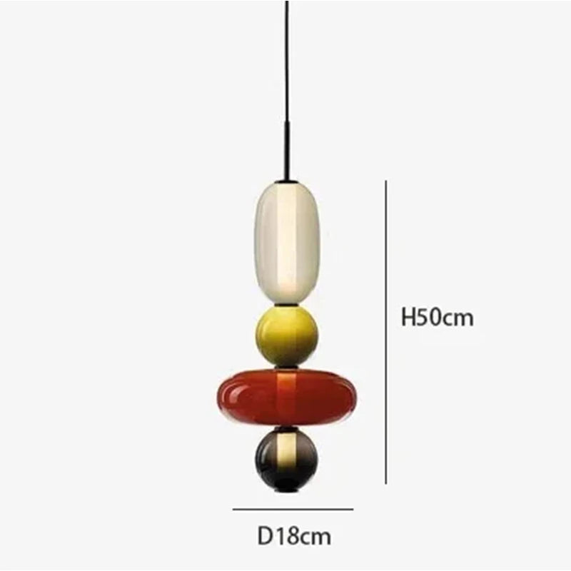 Lampa wisząca LED z rzeźbiarskimi elementami szklanymi