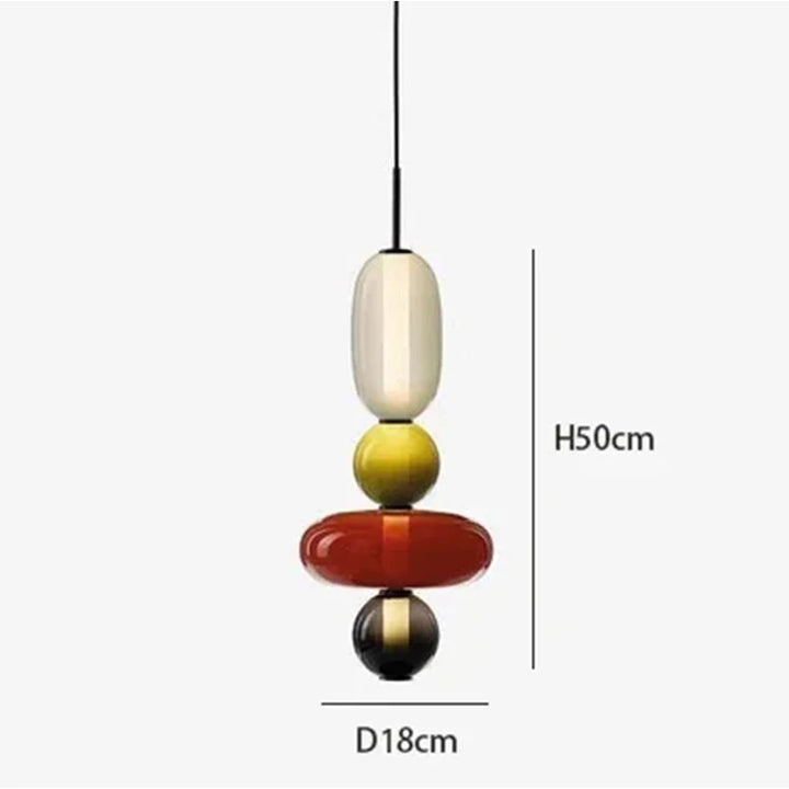 Lampa wisząca LED z rzeźbiarskimi elementami szklanymi
