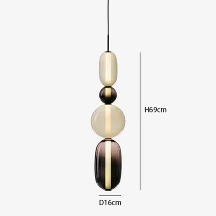 Lampa wisząca LED z rzeźbiarskimi elementami szklanymi