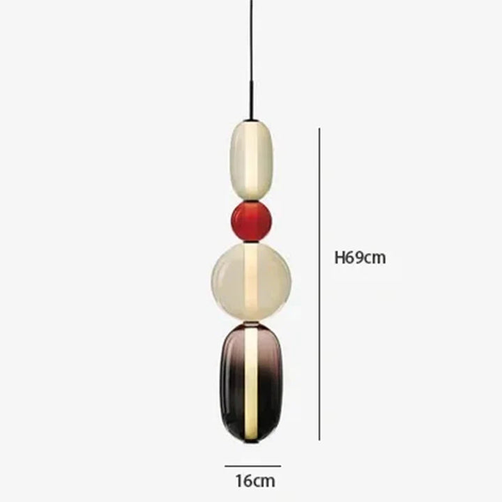 Lampa wisząca LED z rzeźbiarskimi elementami szklanymi