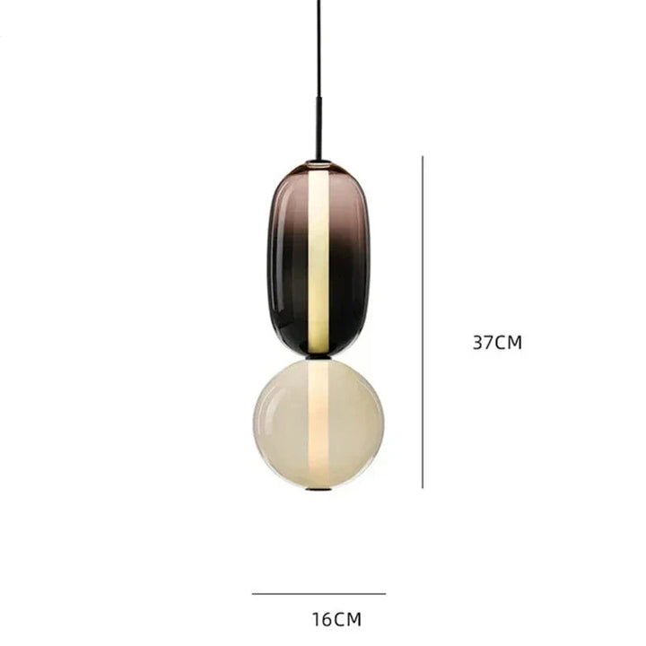 Lampa wisząca LED z rzeźbiarskimi elementami szklanymi