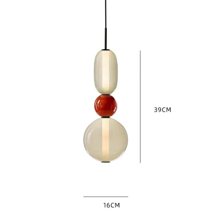 Lampa wisząca LED z rzeźbiarskimi elementami szklanymi