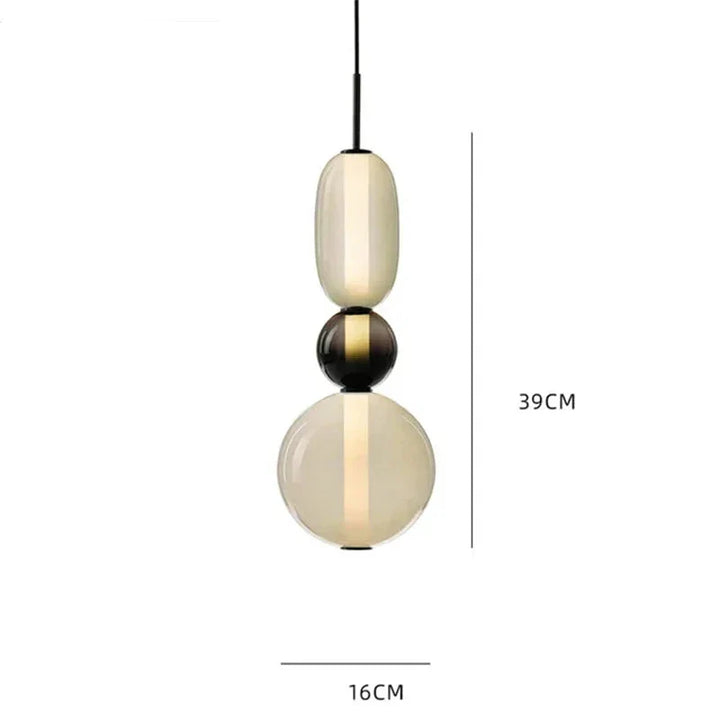 Lampa wisząca LED z rzeźbiarskimi elementami szklanymi
