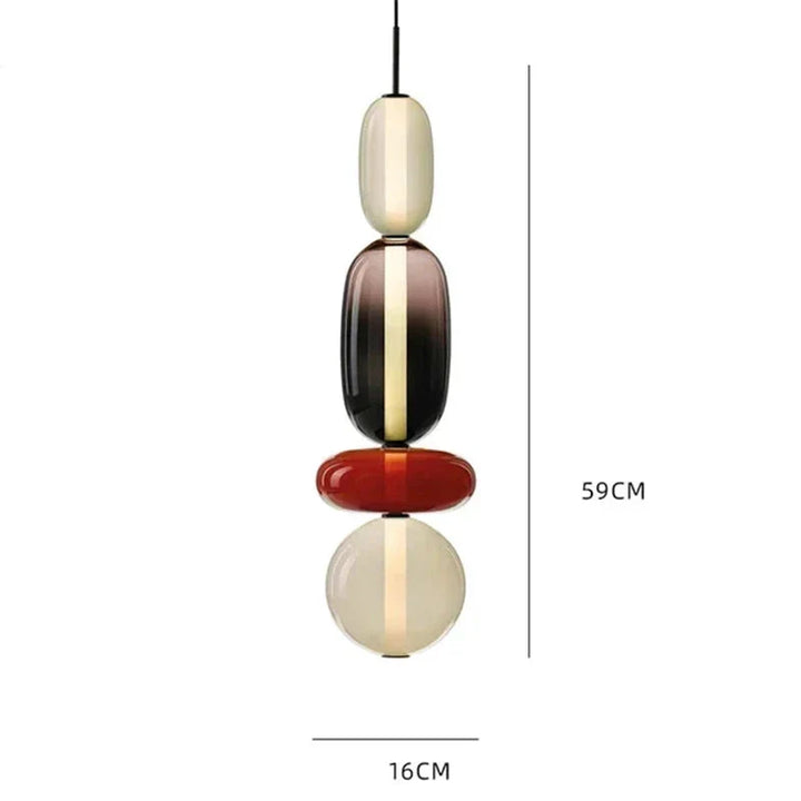 Lampa wisząca LED z rzeźbiarskimi elementami szklanymi
