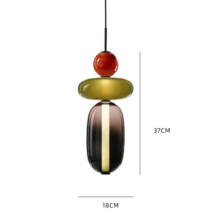 Lampa wisząca LED z rzeźbiarskimi elementami szklanymi