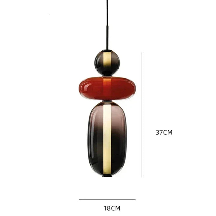 Lampa wisząca LED z rzeźbiarskimi elementami szklanymi