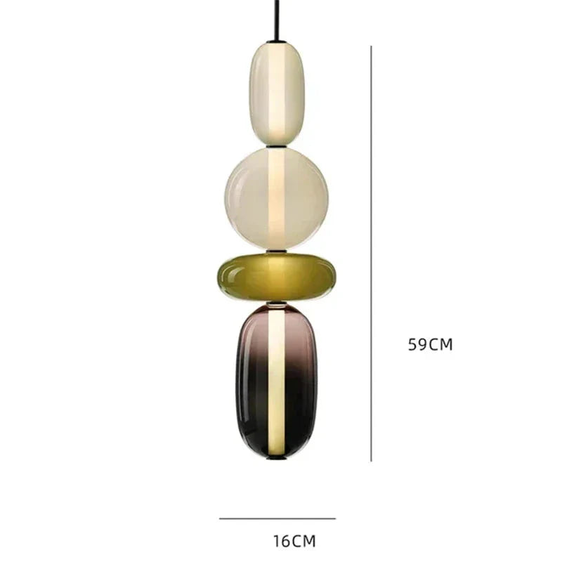 Lampa wisząca LED z rzeźbiarskimi elementami szklanymi