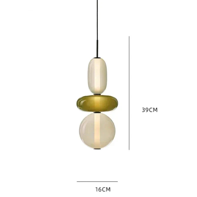 Lampa wisząca LED z rzeźbiarskimi elementami szklanymi