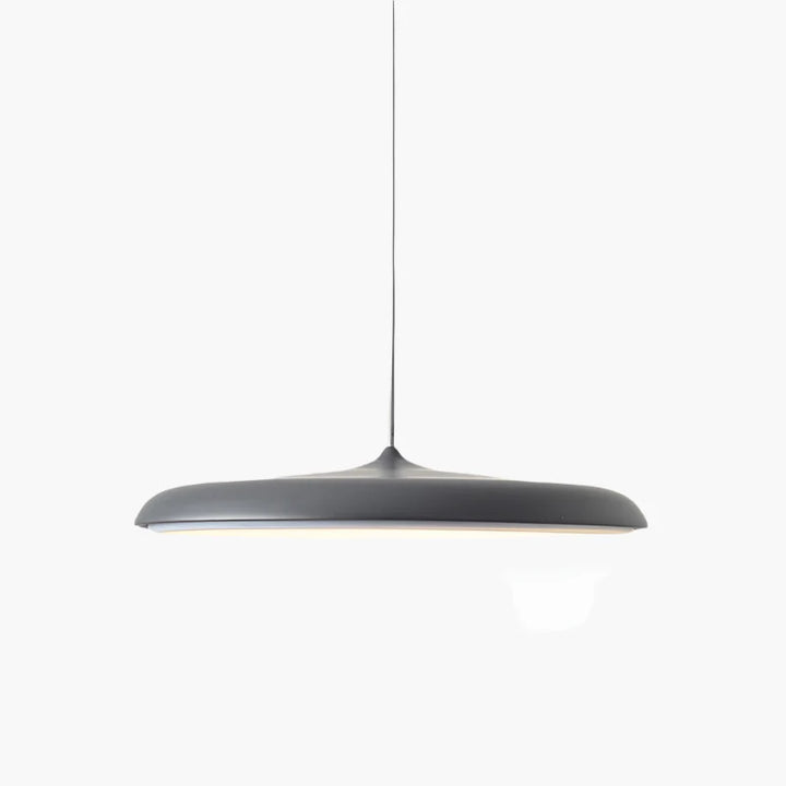 Lampa wisząca LED z ultra płaskim kloszem w kształcie dysku i stożkowym punktem zawieszenia