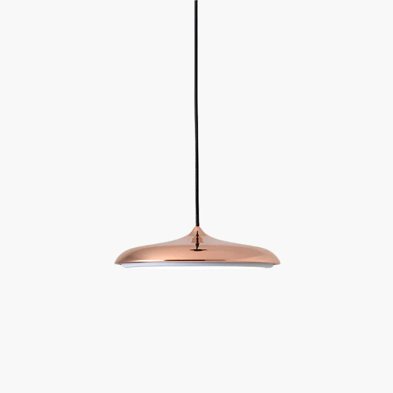 Lampa wisząca LED z ultra płaskim kloszem w kształcie dysku i stożkowym punktem zawieszenia
