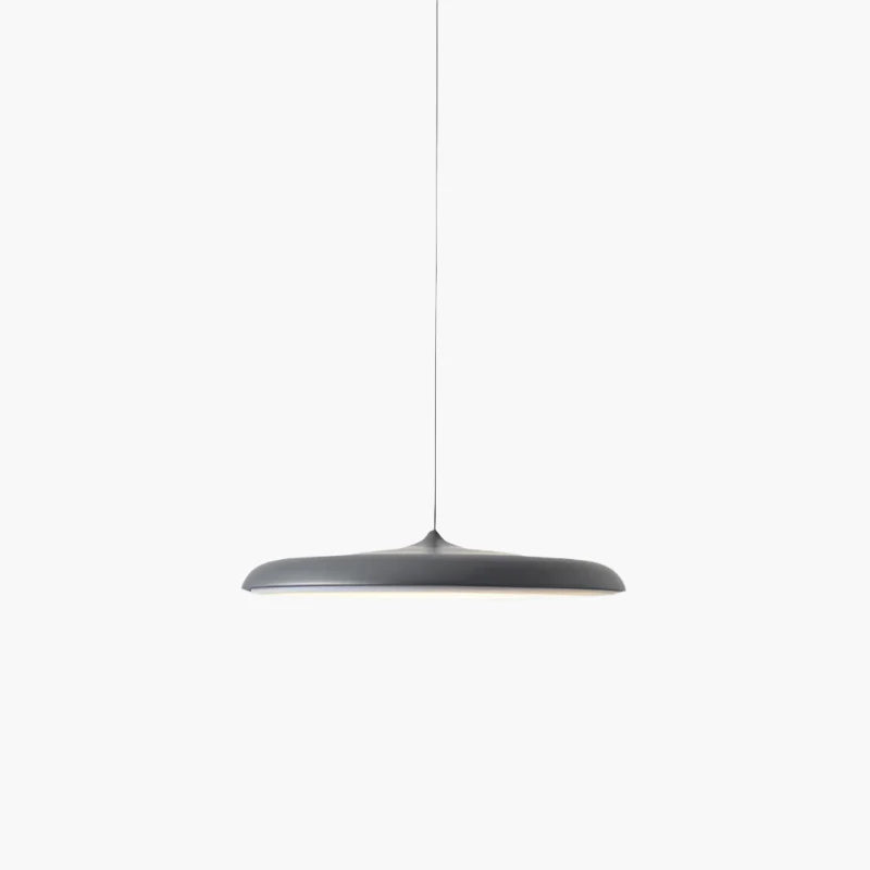 Lampa wisząca LED z ultra płaskim kloszem w kształcie dysku i stożkowym punktem zawieszenia