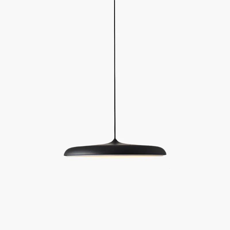 Lampa wisząca LED z ultra płaskim kloszem w kształcie dysku i stożkowym punktem zawieszenia
